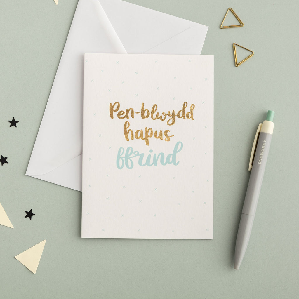 Birthday card 'Pen-blwydd hapus Ffrind' Friend
