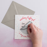 Secret message scratch card 'Anrheg hyfryd i rywun hyfryd!'
