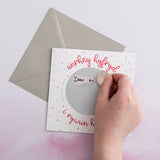 Secret message scratch card 'Anrheg hyfryd i rywun hyfryd!'