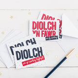 Thank you cards 'Diolch am fy anrheg' pack of 4 mini cards