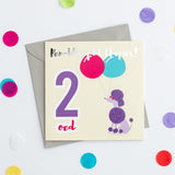 Birthday card 'Pen-blwydd hapus 2' poodle