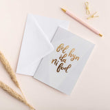 Set of 4 Fel Hyn 'Da Ni Fod - Bwncath Welsh gold foil cards