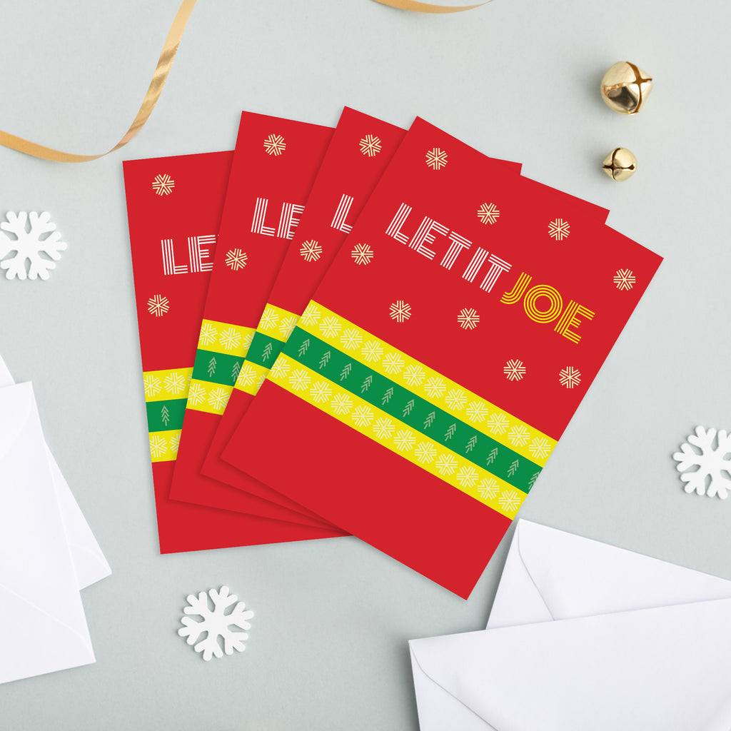 SO58 Christmas Card Set of 4 or 6 - Let it Joe