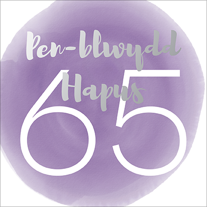 Welsh birthday card 'Pen-blwydd hapus 65' - Draenog