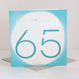 Welsh birthday card 'Pen-blwydd hapus 65' blue / Cerdyn Cymraeg glas - Draenog