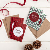 Christmas cards 'Nadolig Llawen! / Cyfarchion yr Ŵyl' pack of 4 mini cards - Red