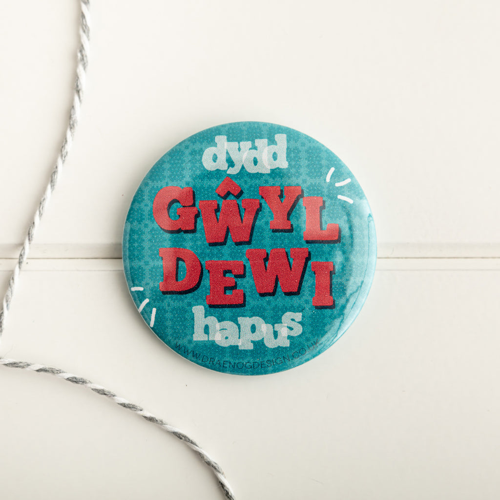 Bathodyn Dydd Gŵyl Dewi Hapus