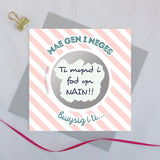Secret message scratch card 'Mae gen i neges bwysig i ti...'