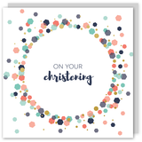 On your christening gold foil card - Draenog