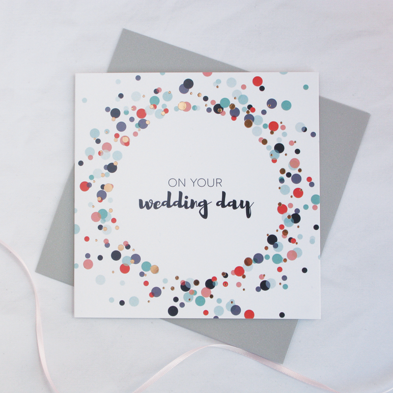 On your wedding day copper foil card - Draenog