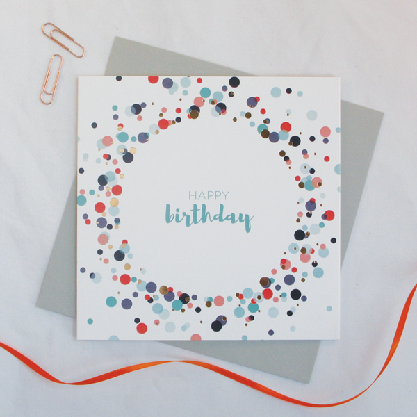Happy birthday copper foil card - Draenog