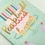 Cerdyn Pen-blwydd hapus - Cacen