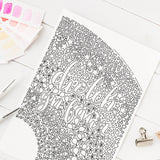 Taflen lliwio AM DDIM - Diolch / Enfys