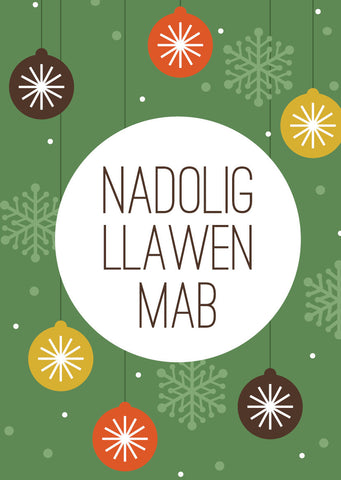Christmas card 'Nadolig Llawen Mab' - Draenog
