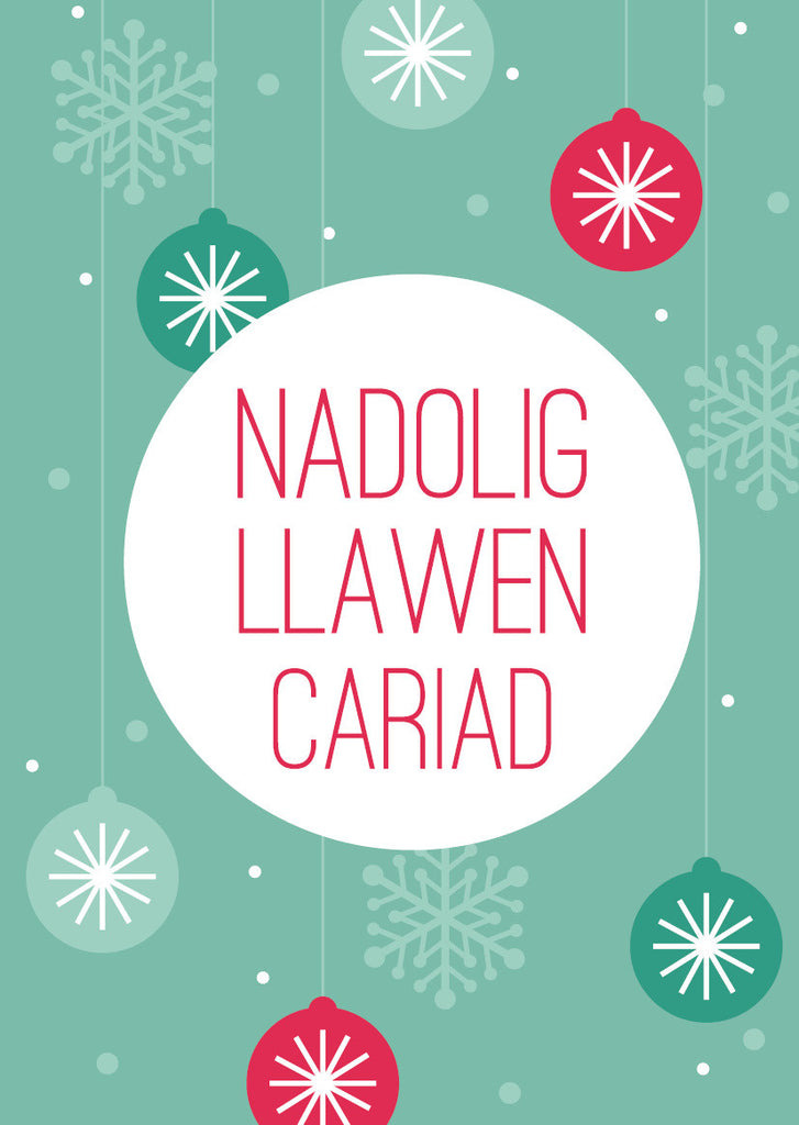 Christmas card 'Nadolig Llawen Cariad' - Draenog