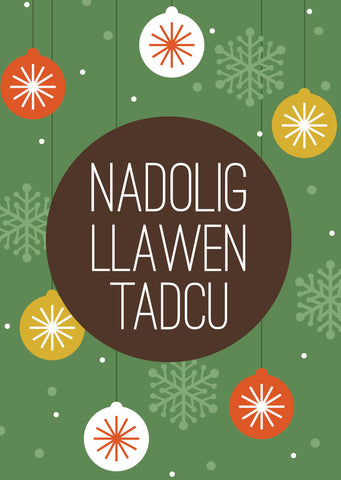 Christmas card 'Nadolig Llawen Tadcu' - Draenog
