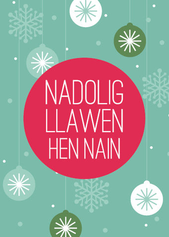 Christmas card 'Nadolig Llawen Hen Nain' - Draenog