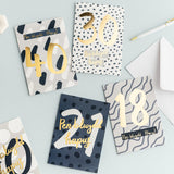 Birthday card 'Pen-blwydd hapus 40' gold foil