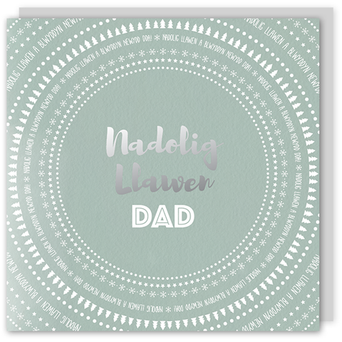 Welsh Christmas card 'Nadolig Llawen Dad' cerdyn Cymraeg – Draenog