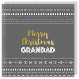 Merry Christmas Grandad gold foil card - Draenog