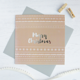 Merry Christmas silver foil card - Draenog