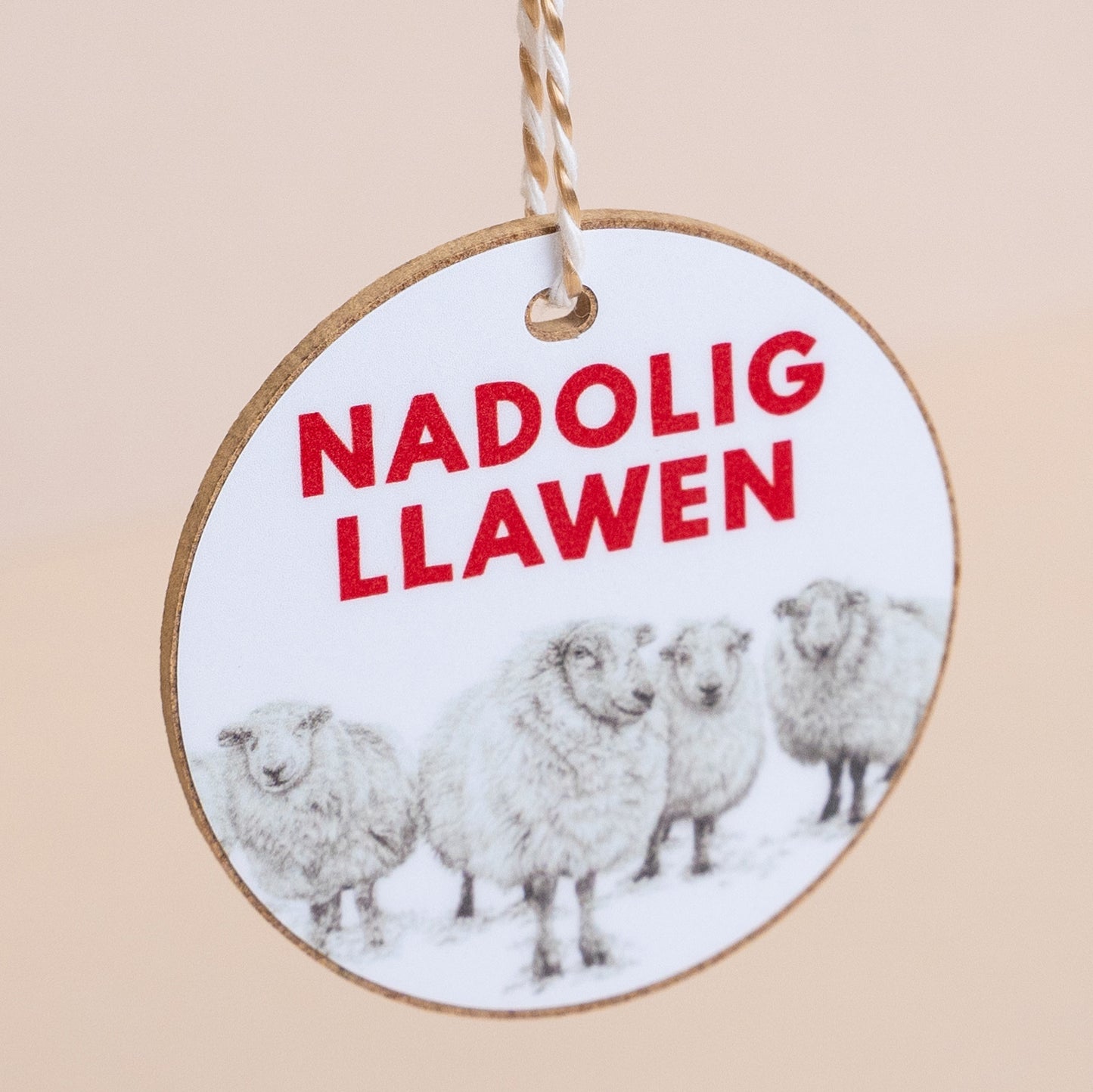 Welsh Christmas Gift Decoration - Nadolig Llawen - Sheep