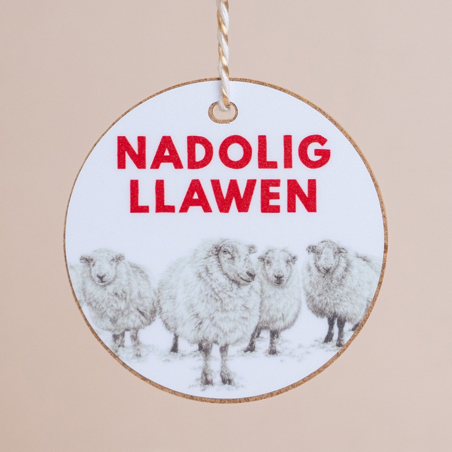 Welsh Christmas Gift Decoration - Nadolig Llawen - Sheep