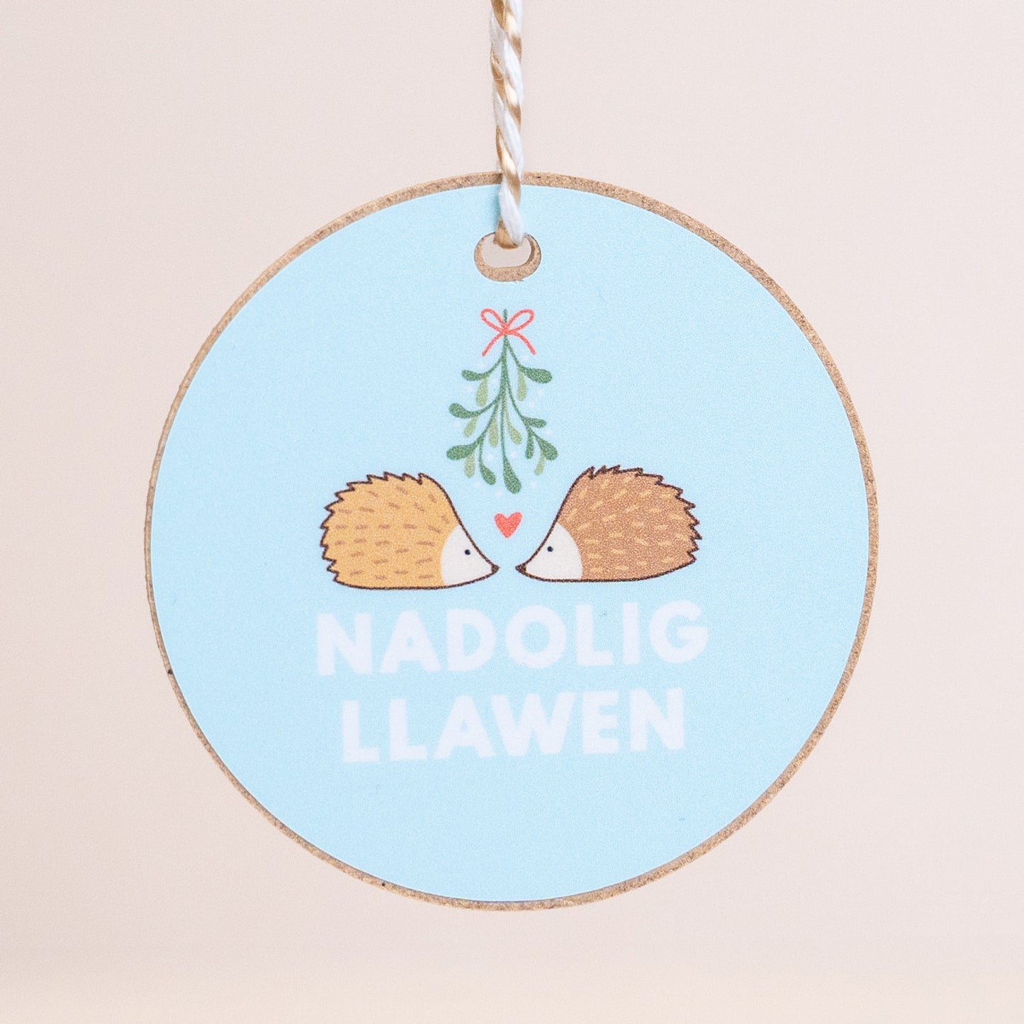 Addurn Nadolig Llawen - Draenogod