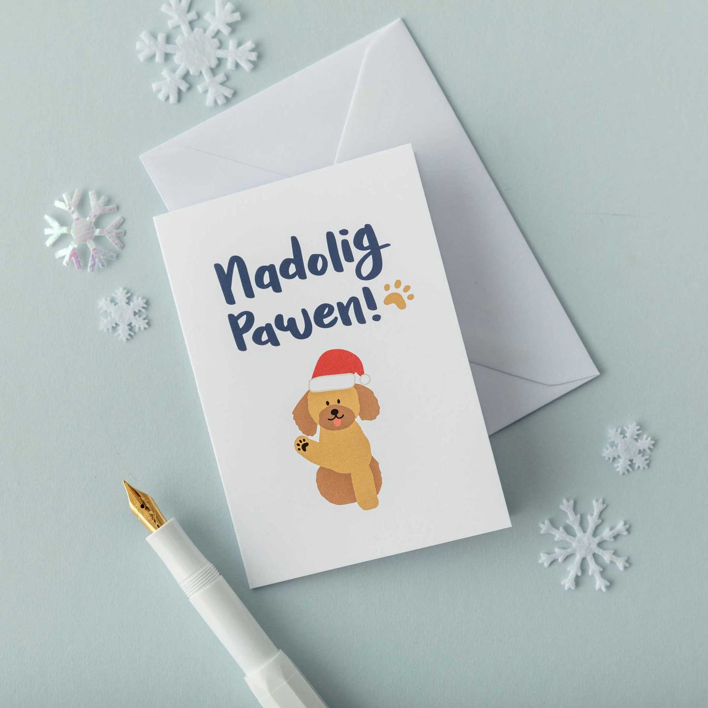 Christmas cards 'Nadolig Pawen' pack of 4 mini cards