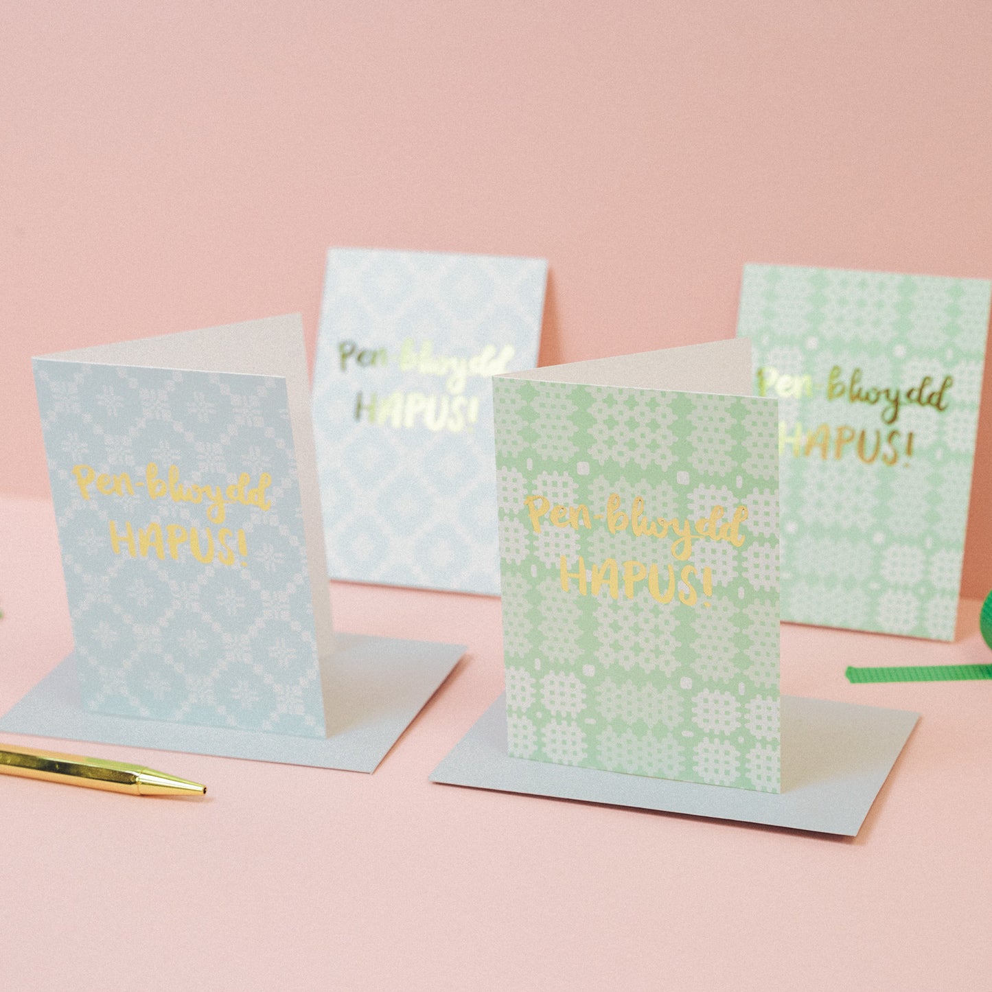 Set of Welsh birthday cards - Dyddiau Llawen Collection 1