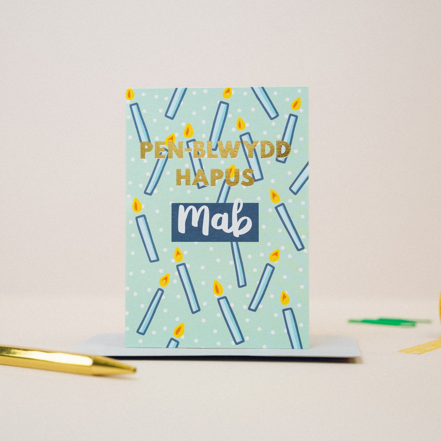 Welsh birthday card 'Pen-blwydd hapus Mab' for son