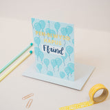 Welsh birthday card 'Pen-blwydd hapus Ffrind' for friend