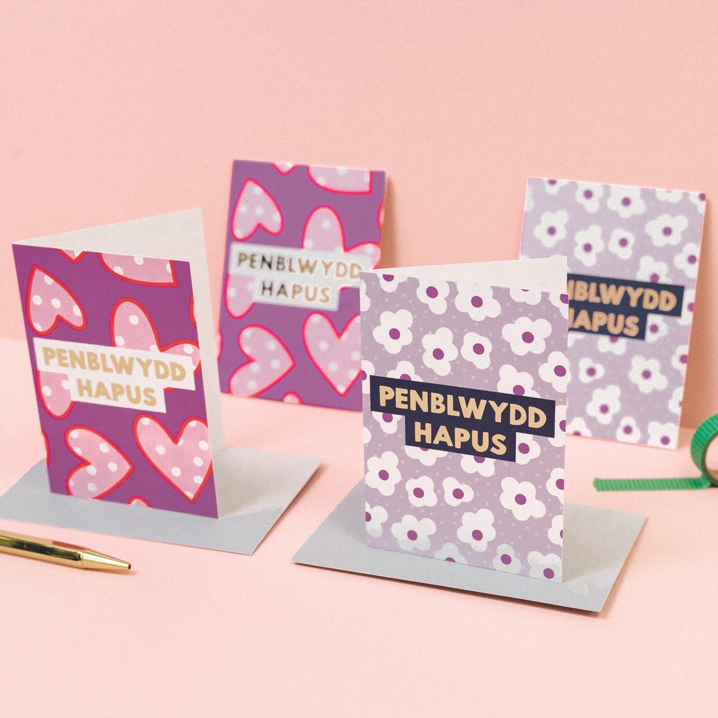 Set of Welsh birthday cards - Dyddiau Llawen Collection 2