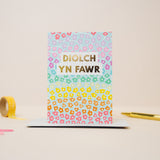 Welsh thank you card 'Diolch yn fawr' - rainbow