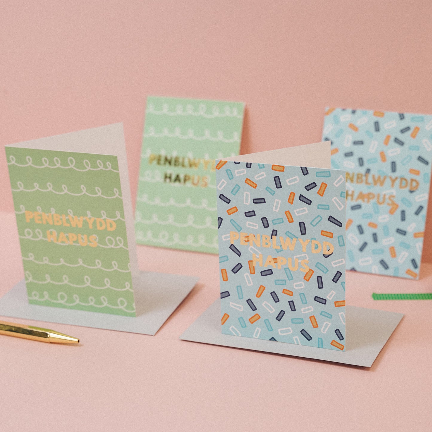 Set of Welsh birthday cards - Dyddiau Llawen Collection 4