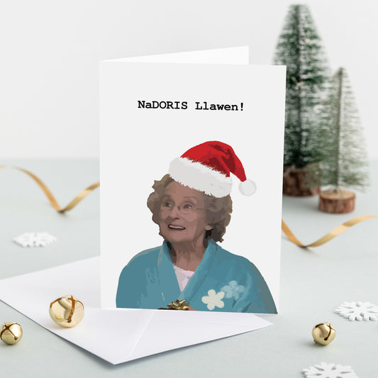 Welsh Christmas card 'NaDORIS Llawen' - Gavin and Stacey
