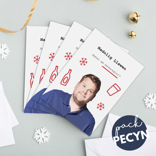Welsh Christmas Cards - Set of 4, 8 or 12 'Beveragini' Smithy - Gavin and Stacey