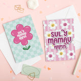 Welsh Mother's Day Card 'Sul y Mamau Hapus' flowers