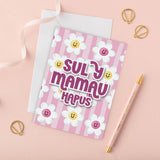 Welsh Mother's Day Card 'Sul y Mamau Hapus' flowers