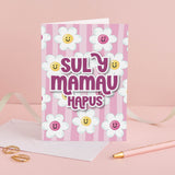 Welsh Mother's Day Card 'Sul y Mamau Hapus' flowers