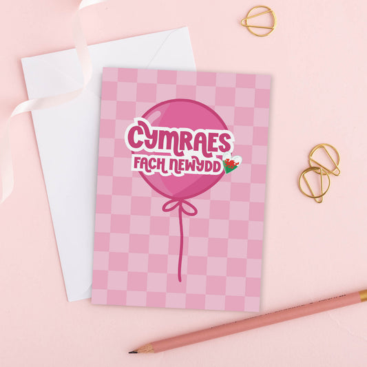 Welsh New Baby Girl Card 'Cymraes Fach Newydd'