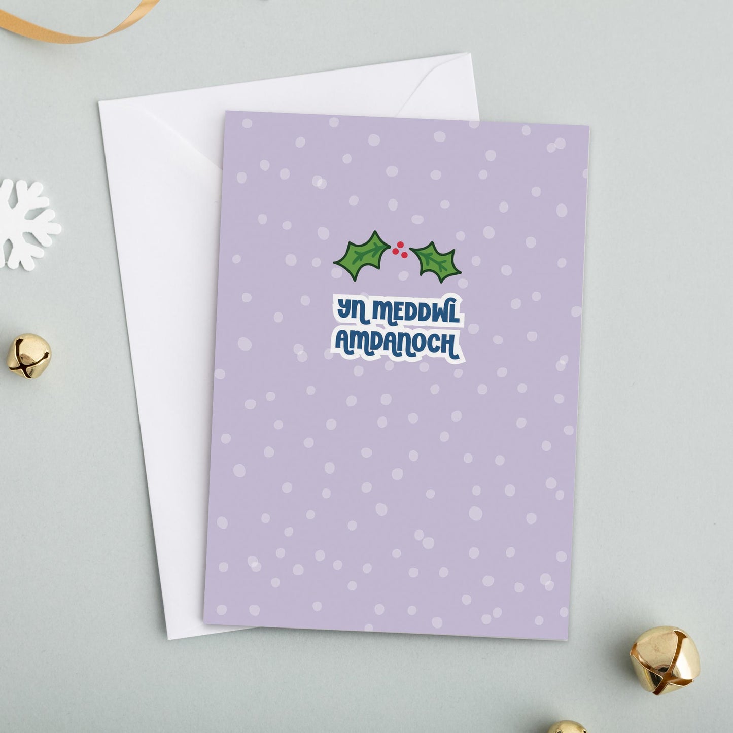 Welsh Christmas card 'Yn meddwl amdanoch' Thinking of You
