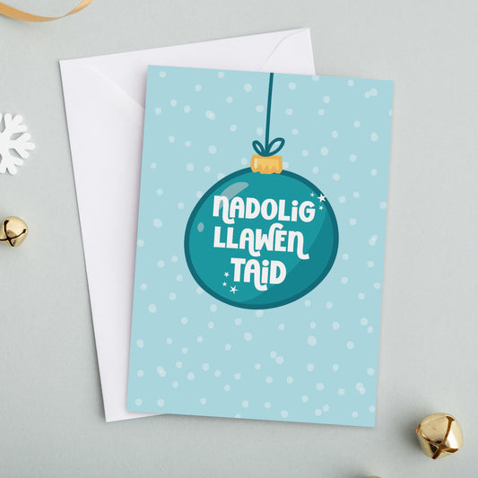 Welsh Christmas card for Grandad 'Nadolig Llawen Taid' - Gwena
