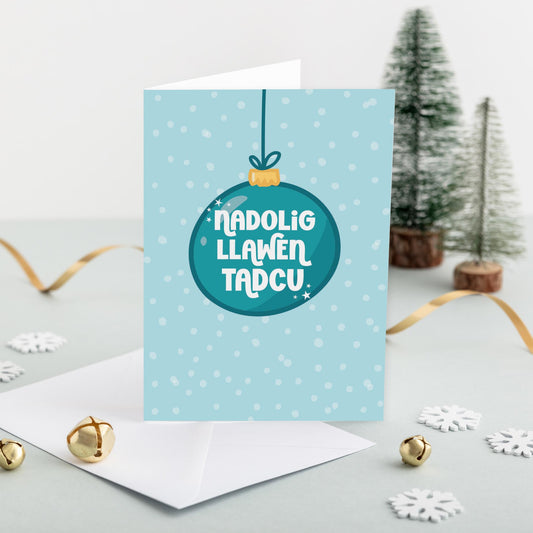 Welsh Christmas card for Grandad 'Nadolig Llawen Tadcu' - Gwena