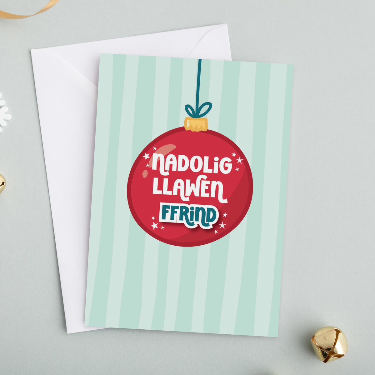 Cerdyn Cymraeg 'Nadolig Llawen Ffrind' - Gwena