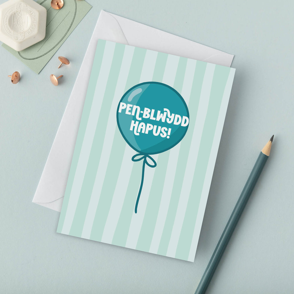Welsh Birthday Card 'Pen-blwydd Hapus'