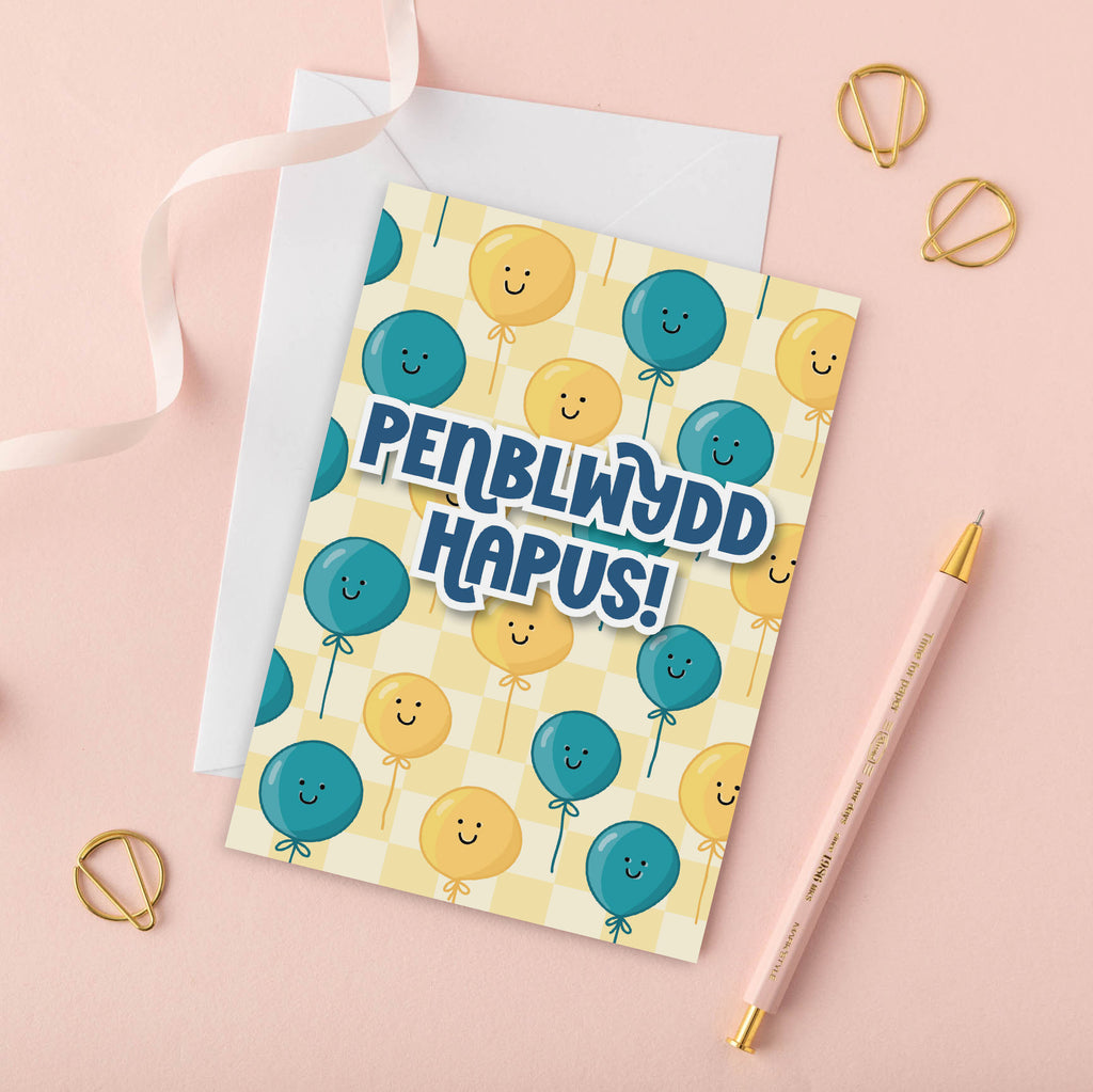 Welsh Birthday Card 'Penblwydd Hapus'