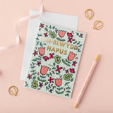 Welsh birthday card 'Pen-blwydd hapus' flowers