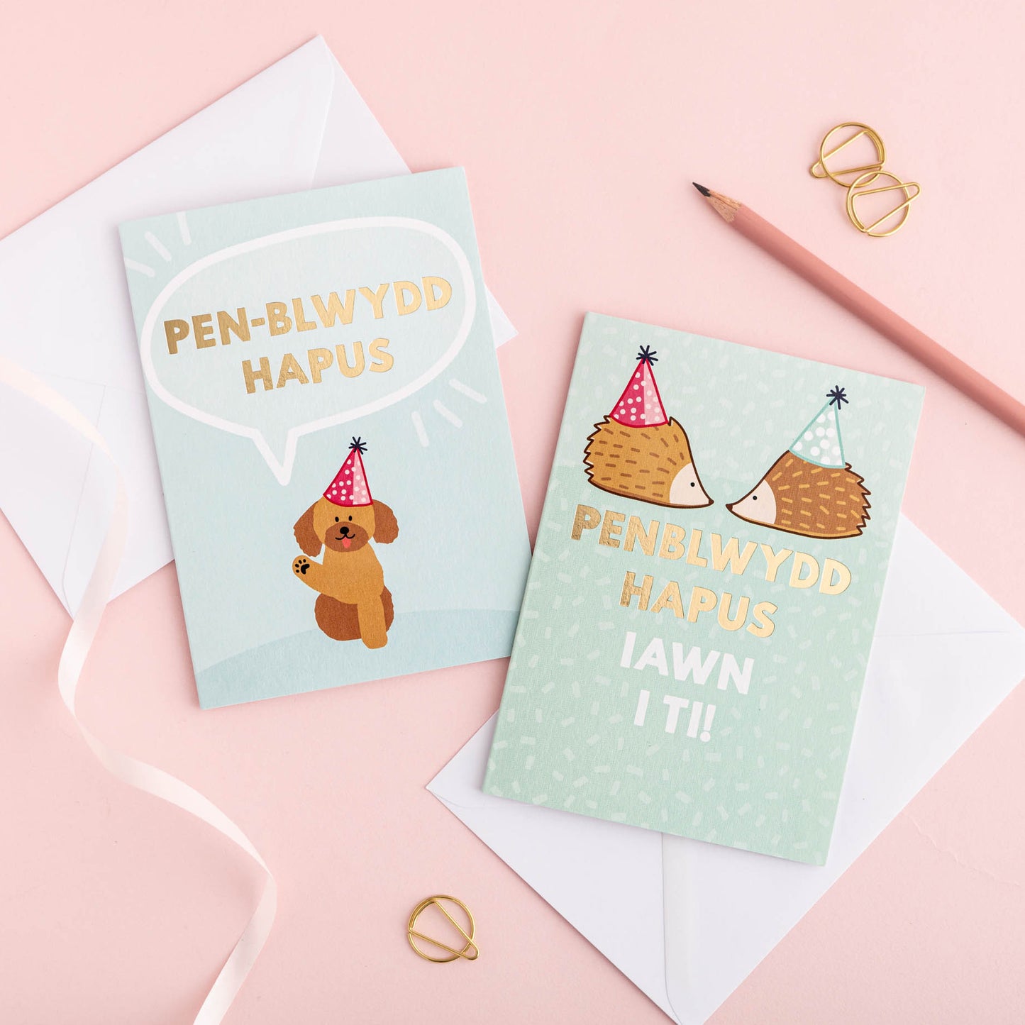Bocs o 10, 15 neu 20 cerdyn pen-blwydd Cymraeg