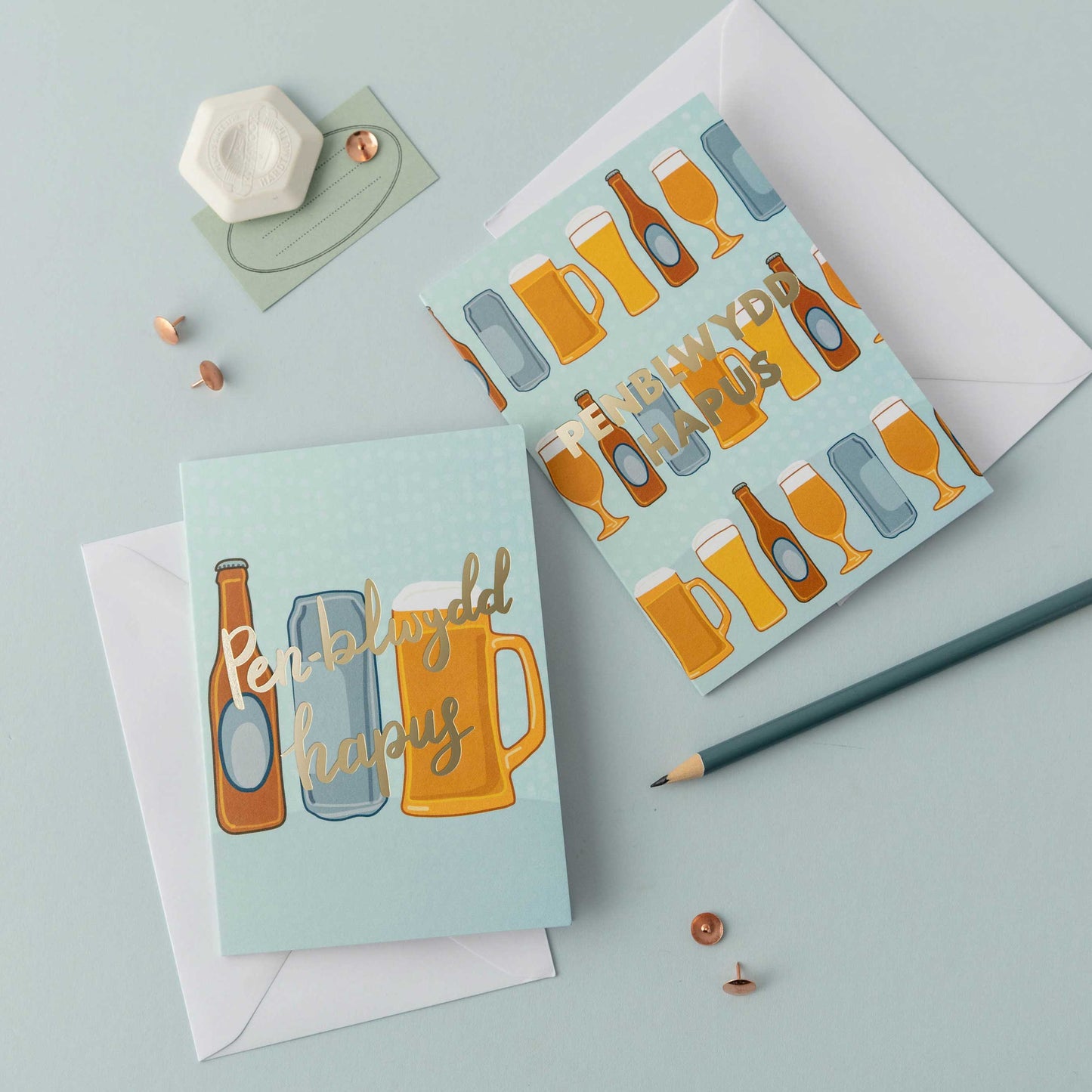 Set of Welsh birthday cards - Hapus Fy Myd Collection 5